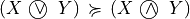 (X  $ \textcircled{ $\vee$ } $ Y) \,\succcurlyeq\,(X $ \textcircled{ $\wedge$ } $ Y)