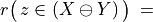 r\big(\,z \in (X \ominus Y)\,\big)\; =