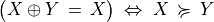 \big(X \oplus Y \,=\, X\big) \;\Leftrightarrow\; X \,\succcurlyeq\, Y